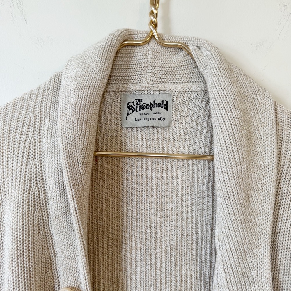 NWOT The Stronghold Oatmeal Cardigan Sweater S - Picture 5 of 7